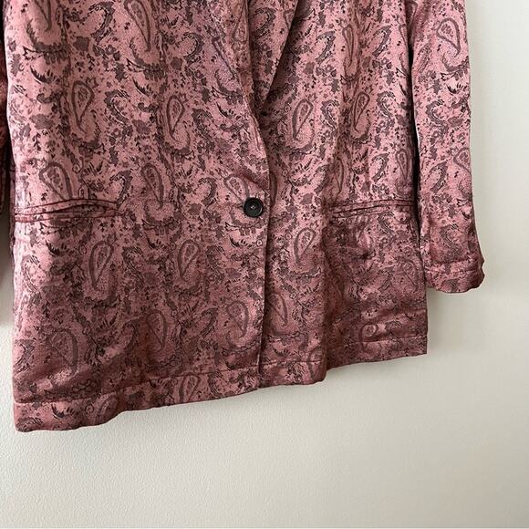Free People Pink Silky Jacquard Blazer - Picture 5 of 10